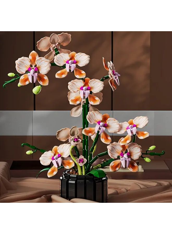 Champagne Orchid Building Blocks Set 13111 Elegant Home Decor Valentine Gift - Image 3